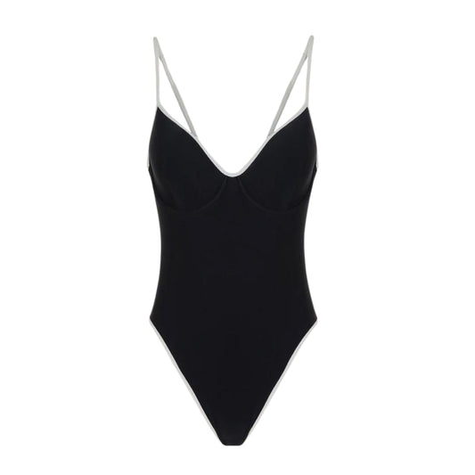 Costume Monokini con ferretto donna EFFEK nero-bianco FK24