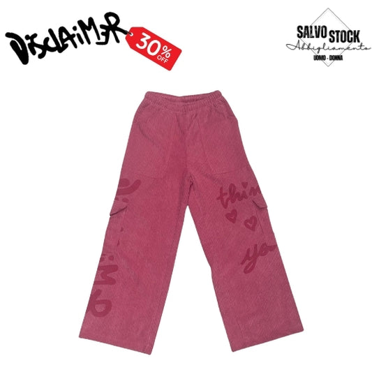 Pantalone donna in velluto Fuxia DISCLAIMER