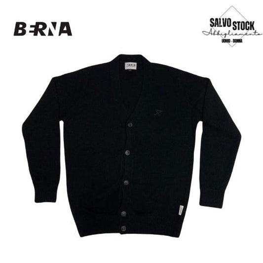 Maglia cardigan uomo Nero BERNA