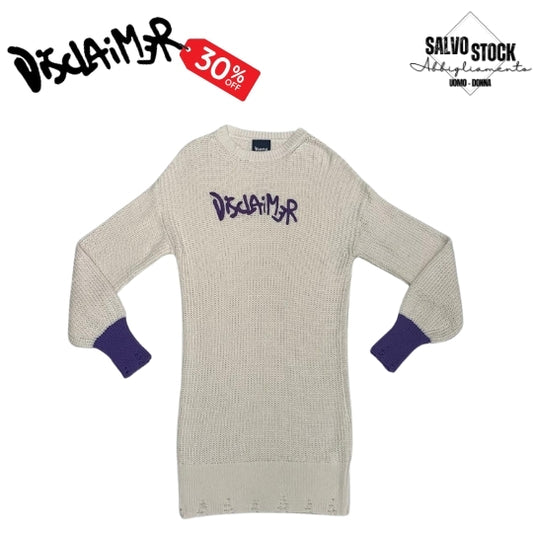 Abito donna in tricot Crema DISCLAIMER