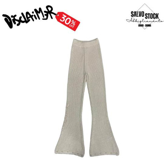 Pantalone donna in tricot Crema DISCLAIMER