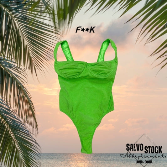 Costume Monokini donna EFFEK Verde Fluo